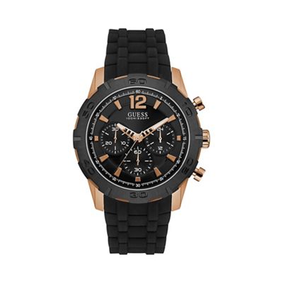 Mens rose gold and black watch w0864g2